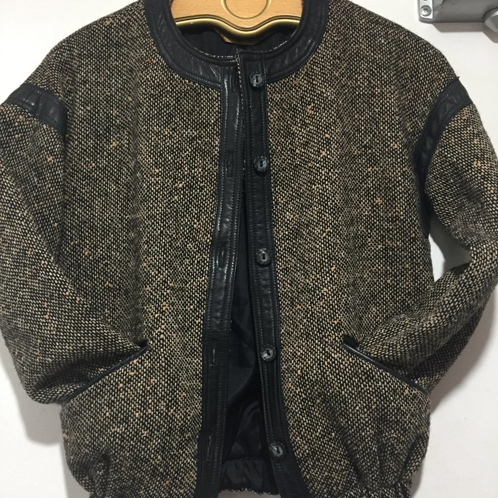 VINTAGE LINDZON WOOL LEATHER JACKETS SIZE XS